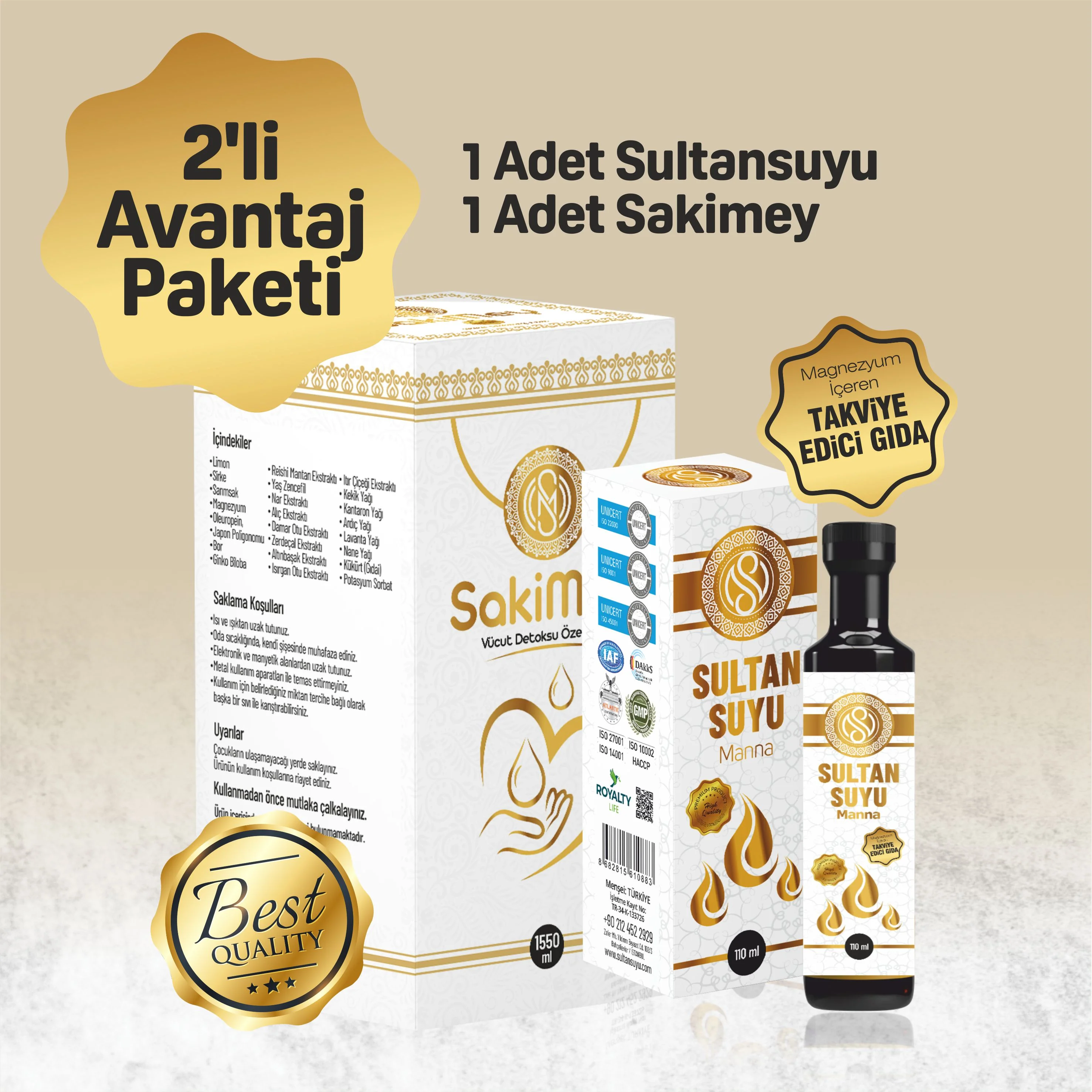 SakiMey Ve Sultan Suyu İkili Avantaj Paket