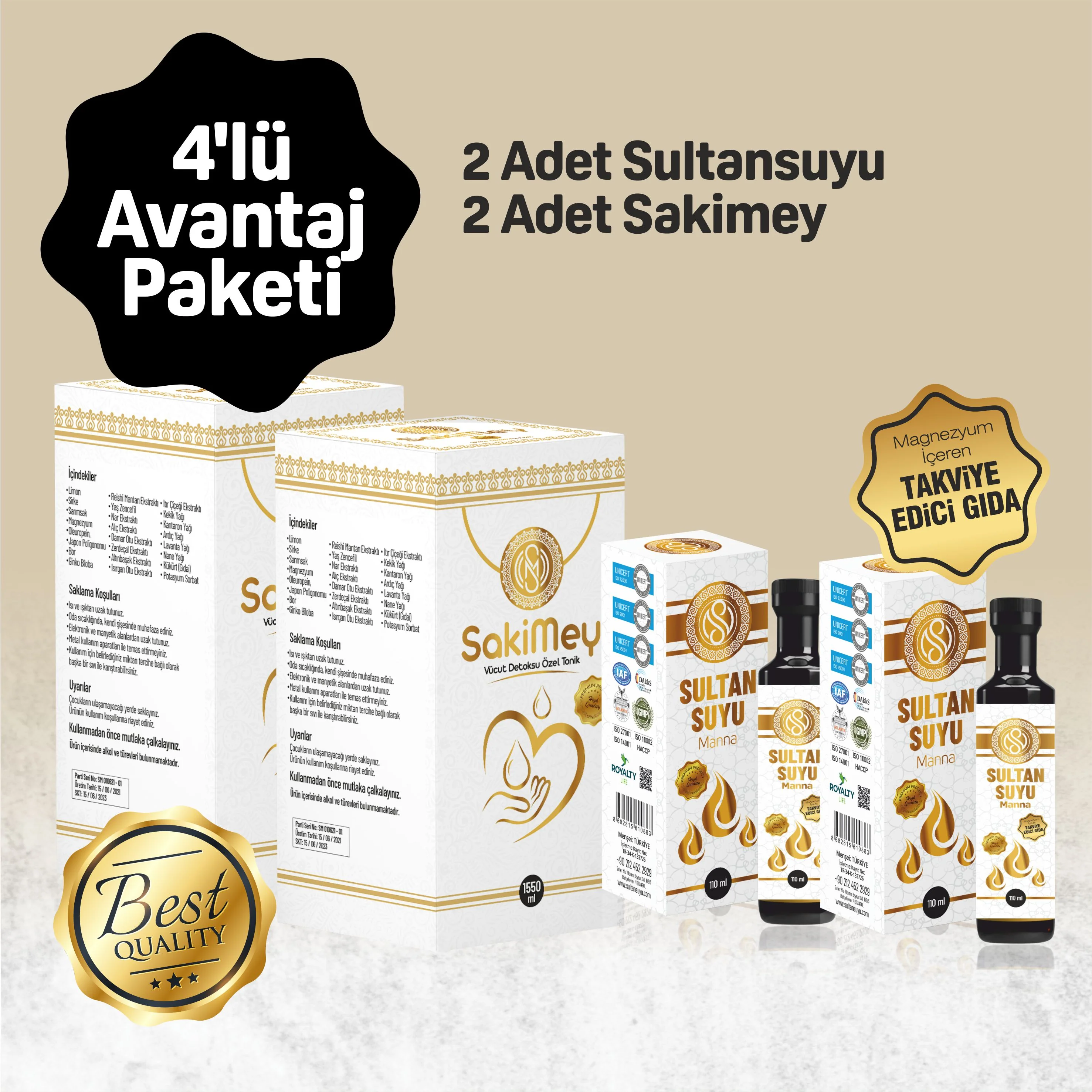 SakiMey Ve Sultan Suyu Dörtlü Avantaj Paket